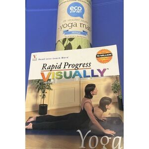 Yoga Lightweight Mat Non-Slip With Carry Strap 24”x 68”plus Rapid Progress Yoga